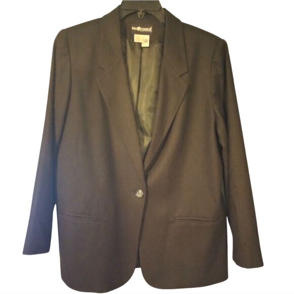 Sag Harbor black wool blazer with front pockets - Picture 1 of 11